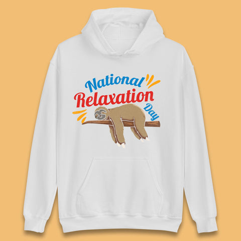 National Relaxation Day Sleeping Sloth Funny Sloth Nap Lazy Sloth Unisex Hoodie
