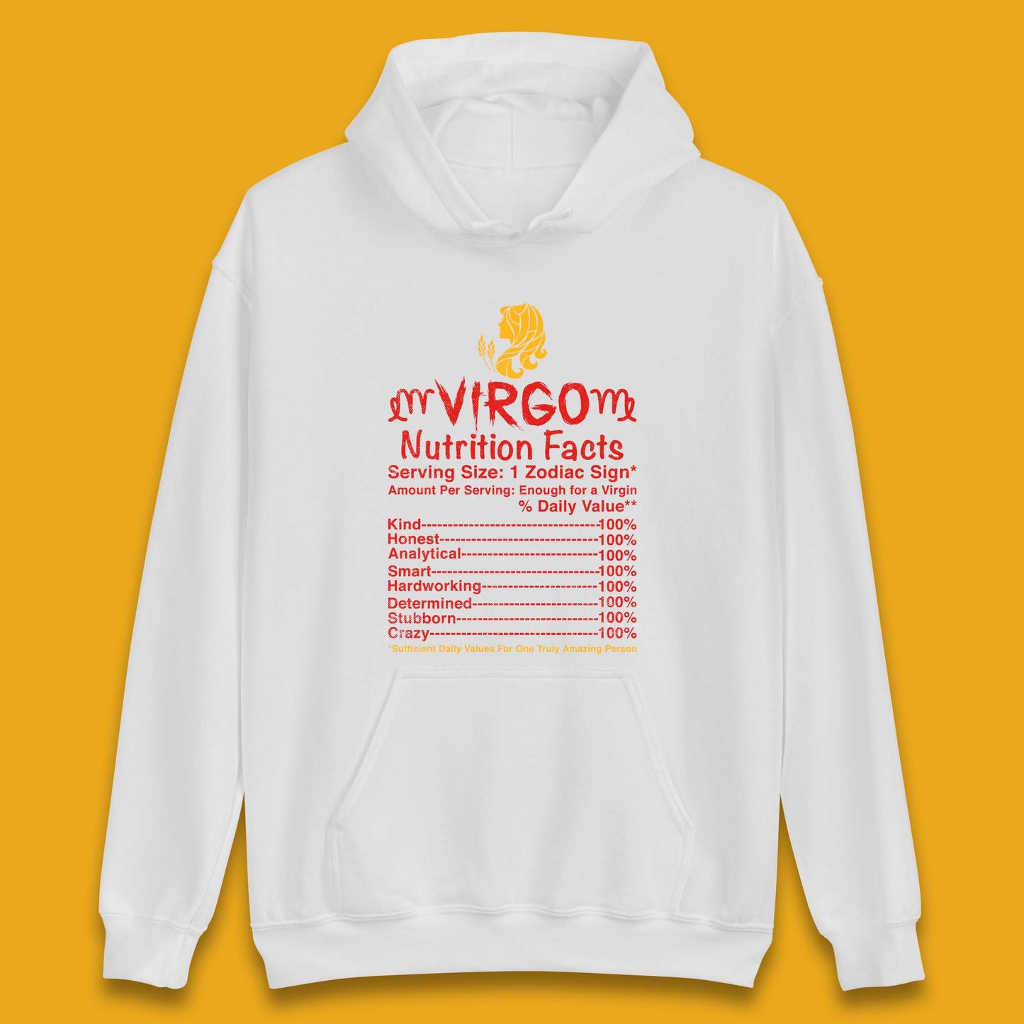 Virgo Nutrition Facts Unisex Hoodie