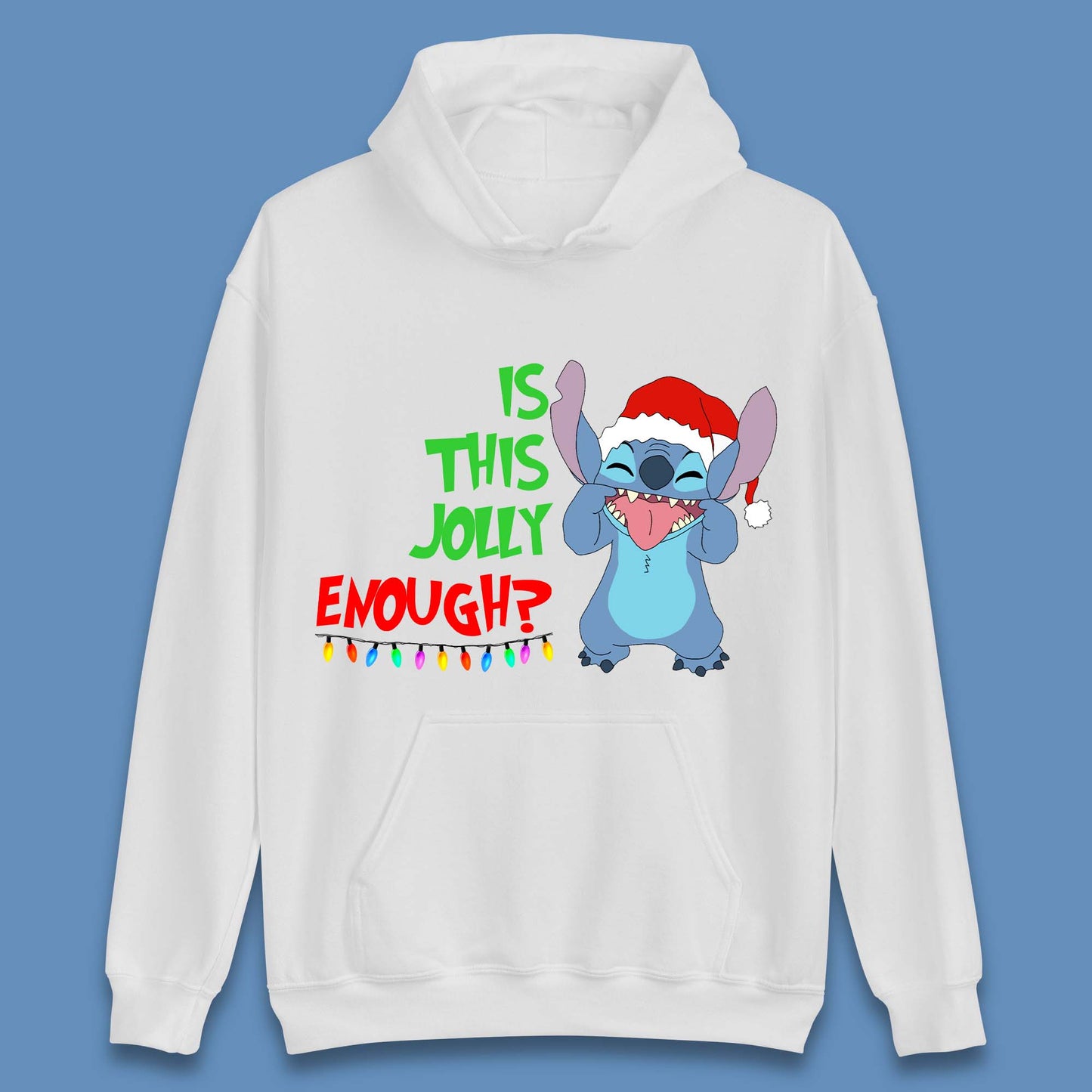 Jolly Enough Stitch Christmas Unisex Hoodie