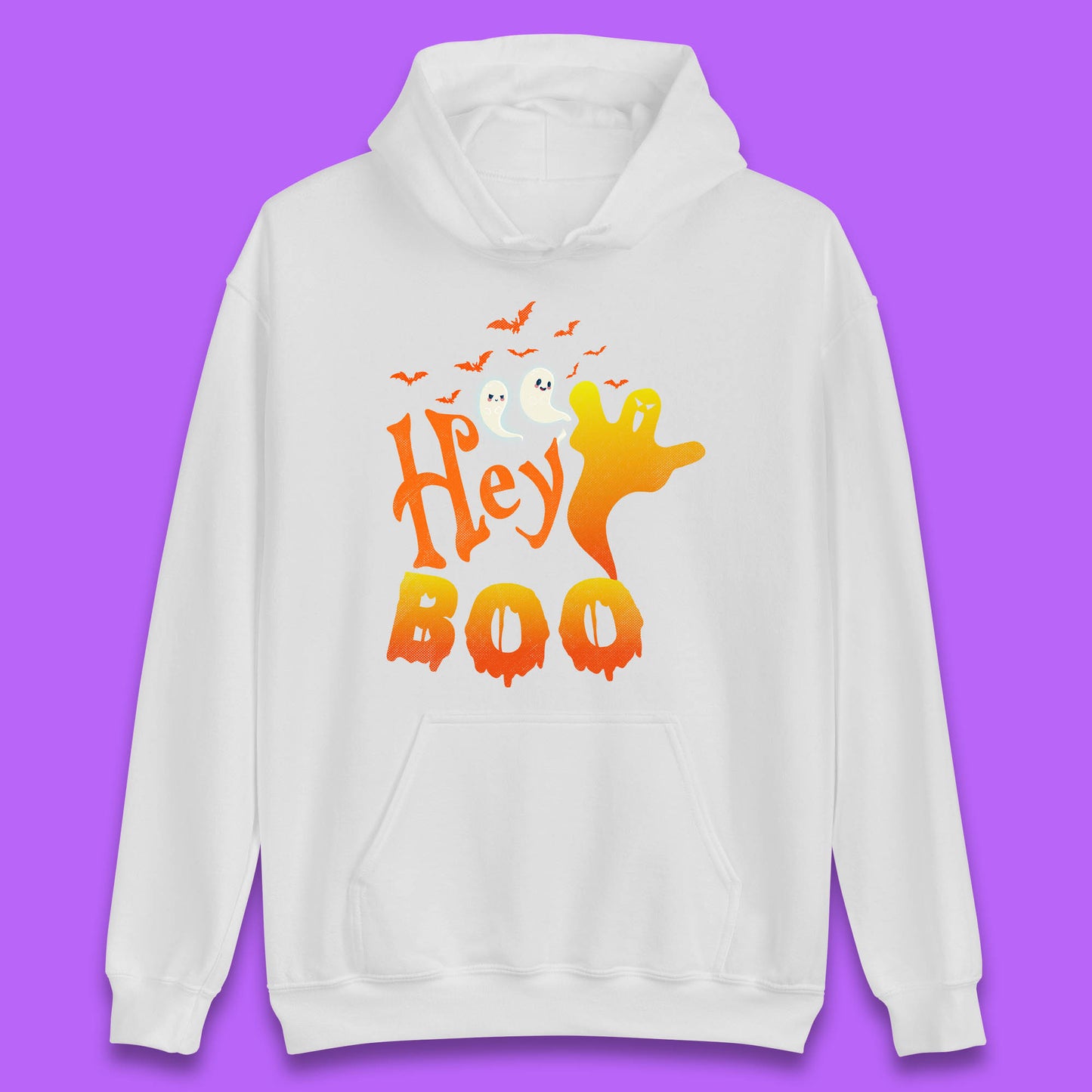 Whispers in the Moonlit Night Hey Boo Horror Scary Costume Halloween Boo Wear Unisex Hoodie