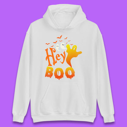 Whispers in the Moonlit Night Hey Boo Horror Scary Costume Halloween Boo Wear Unisex Hoodie