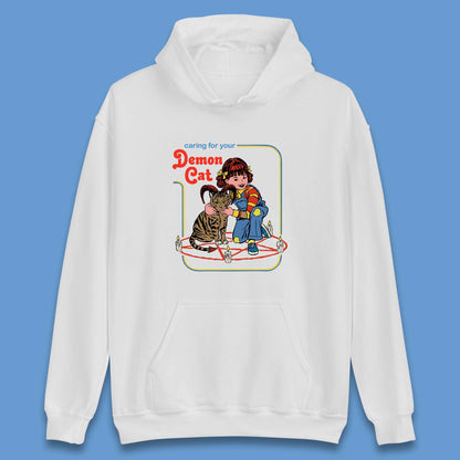 Caring For Your Demon Cat Creepy Incantation Halloween Aesthetic Cat Unisex Hoodie