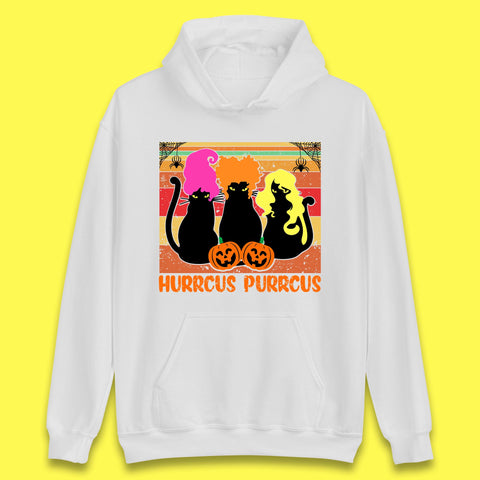 Vintage Halloween Witches Hurrcus Purrucs Scary Cat Horror Pumpkin Faces Hocus Pocus Halloween Costume Unisex Hoodie