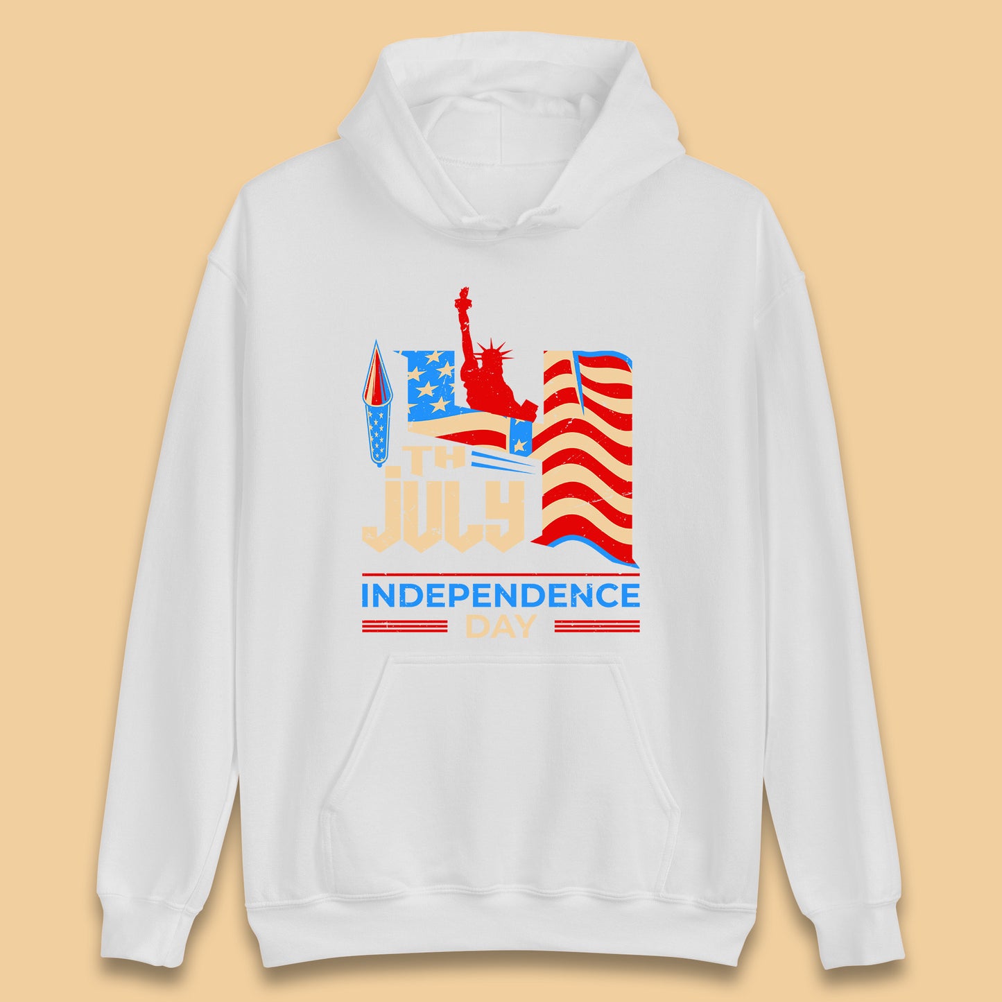 Statue Of Liberty 4th July USA Independence Day Celebration Fireworks Unisex Hoodie