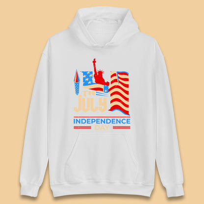 Statue Of Liberty 4th July USA Independence Day Celebration Fireworks Unisex Hoodie