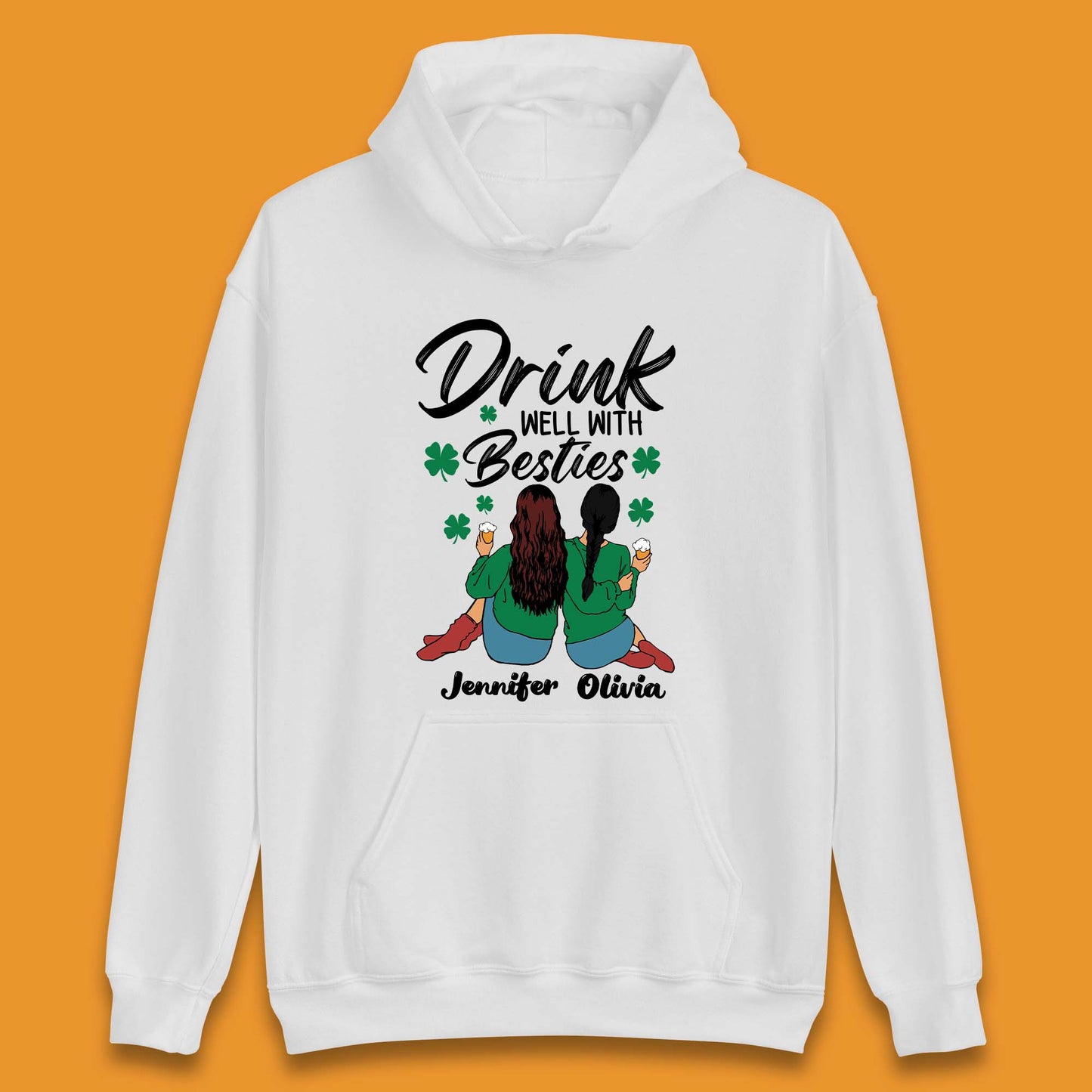 Personalised Drink Well With Besties Unisex Hoodie