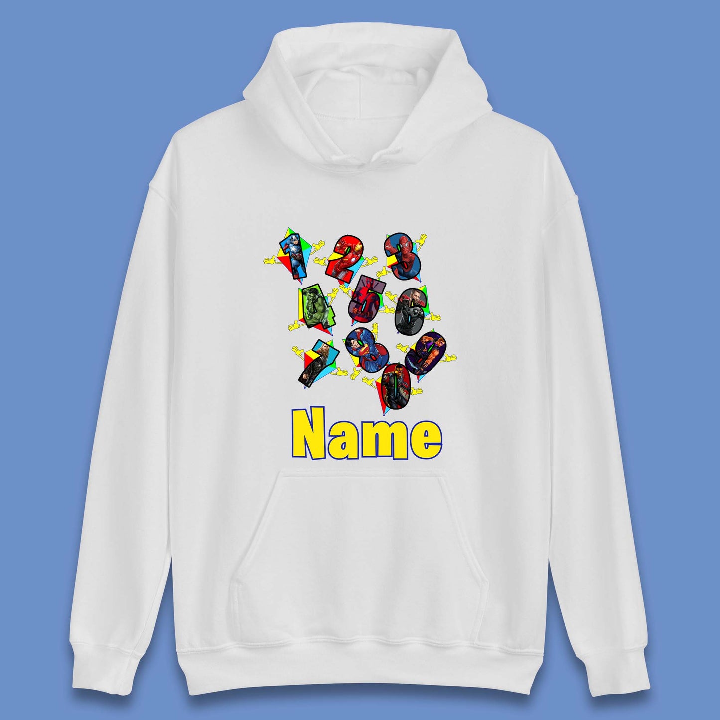 Personalised Number Day Superheroes Superheroes Unisex Hoodie