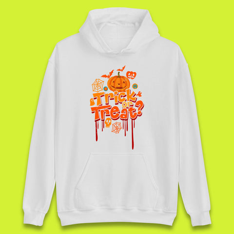 Trick Or Treat Halloween Pumpkin Blood Dripping Horror Scary Spooky Season Unisex Hoodie