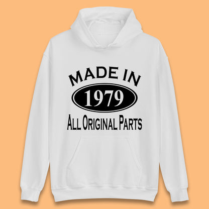 Made In 1979 All Original Parts Vintage Retro 44th Birthday Funny 44 Years Old Birthday Gift Unisex Hoodie