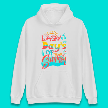 Lazy Days Of Summer Vintage Retro Sunset Surfer Beach Holiday Trip Unisex Hoodie