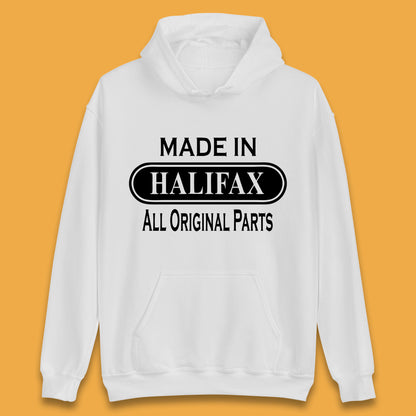 Made In Halifax All Original Parts Vintage Retro Birthday Town in  West Yorkshire, England Gift Unisex Hoodie