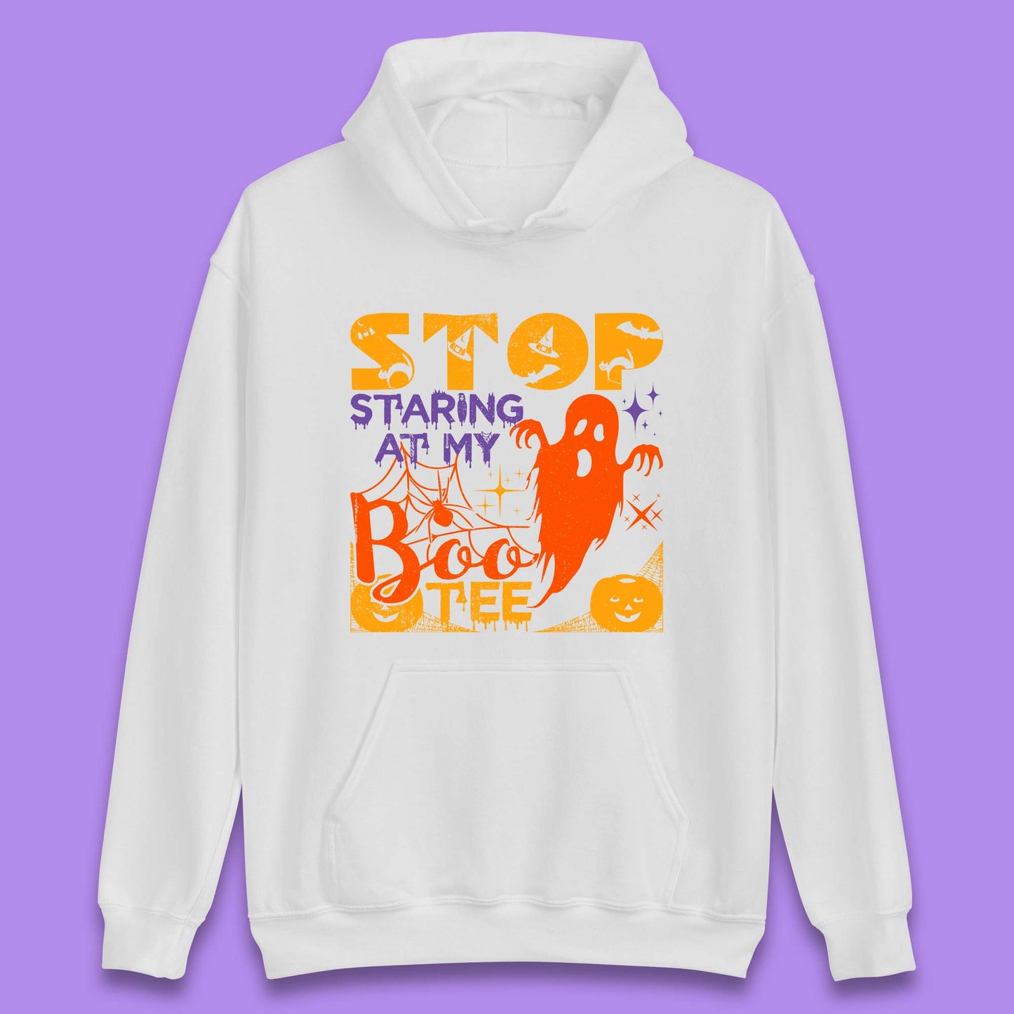 Stop Staring At My Boo Tee Funny Sayings Halloween Ghost Party Unisex Hoodie