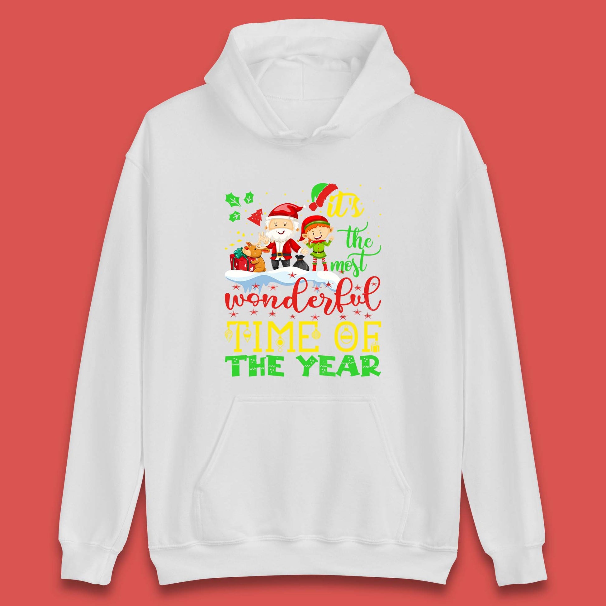 santa reindeer and elf hoodie