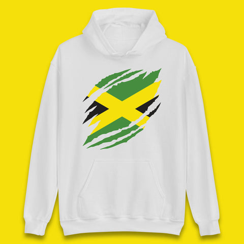 Distressed Jamaica Flag Jamaica Flag Caribbean Islander Sun Marley Kingston Jamaican Pride Patriotism Unisex Hoodie