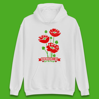 Remembrance Day Lest We Forget British Armed Forces Poppy Flower Unisex Hoodie