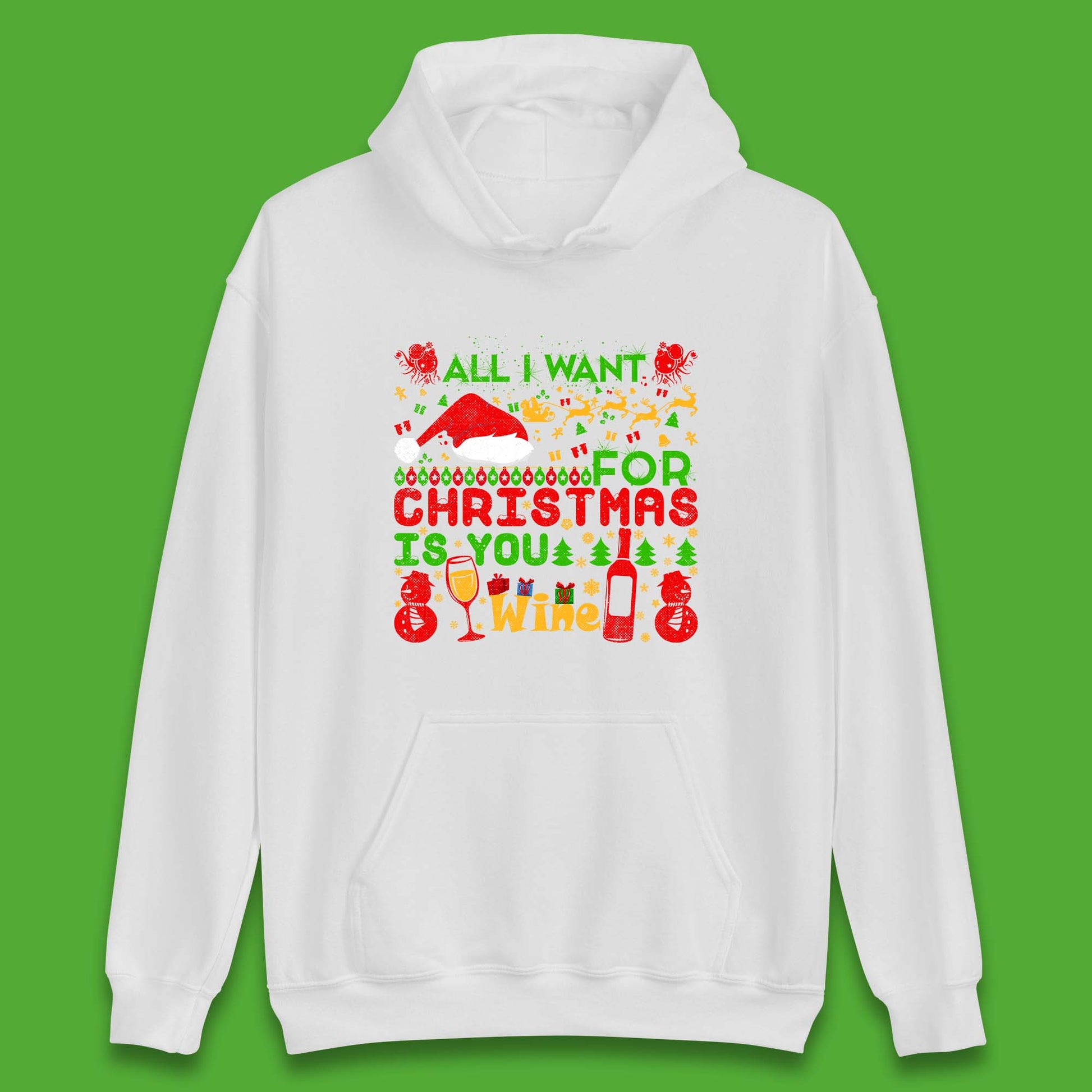 christmas wine hoodie