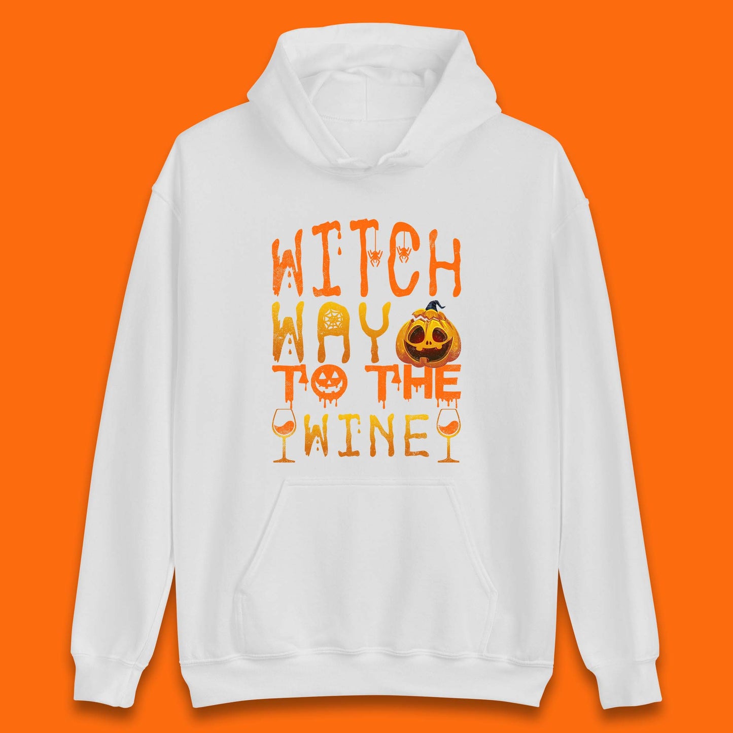 Witch Way To The Wine Funny Halloween Wine Drinking Lover Unisex Hoodie
