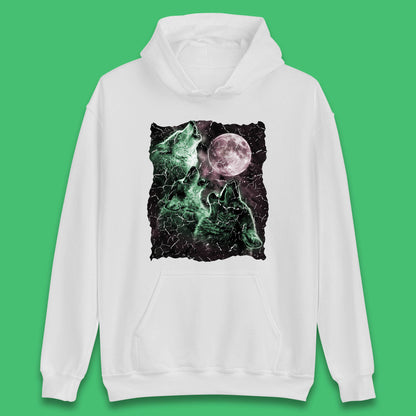 Three Wolf Howling At Moon Wild Free Wolves Three Wolf Dog Animal The Mountain Unisex Hoodie