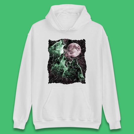 Three Wolf Howling At Moon Wild Free Wolves Three Wolf Dog Animal The Mountain Unisex Hoodie