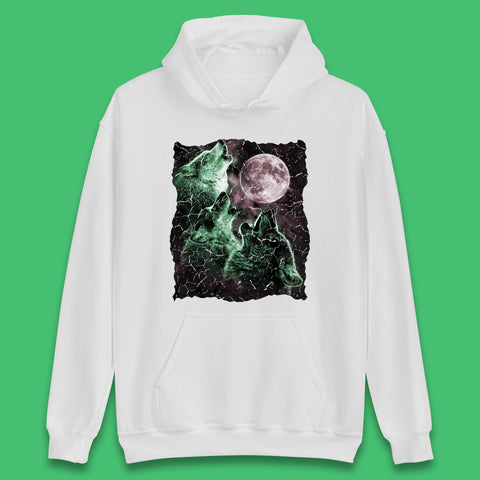 Three Wolf Howling At Moon Wild Free Wolves Three Wolf Dog Animal The Mountain Unisex Hoodie
