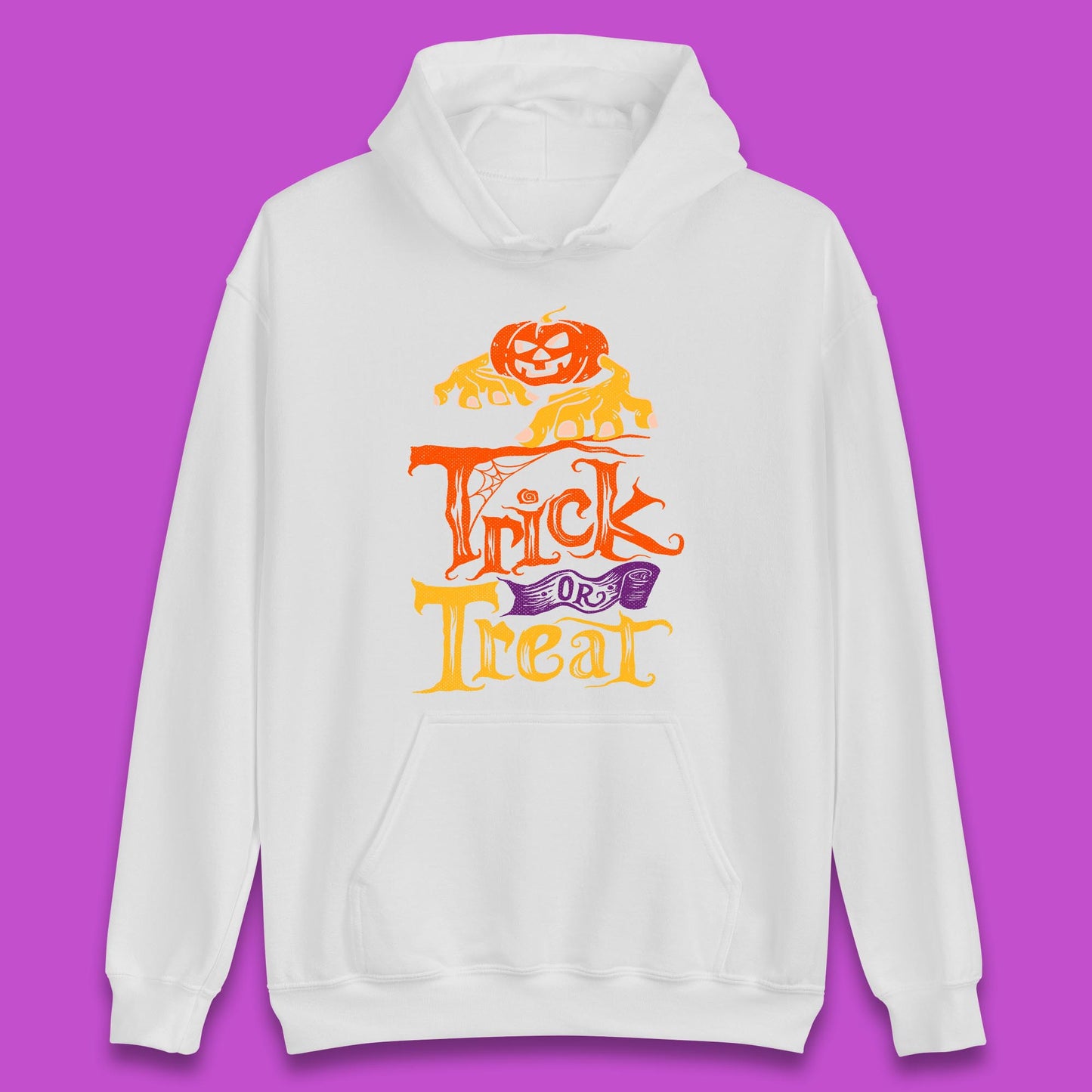 Halloween Trick Or Treat Horror Scary Evil Pumpkin With Zombie Hands Unisex Hoodie