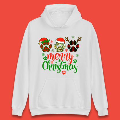 dog & cat paws christmas hoodie