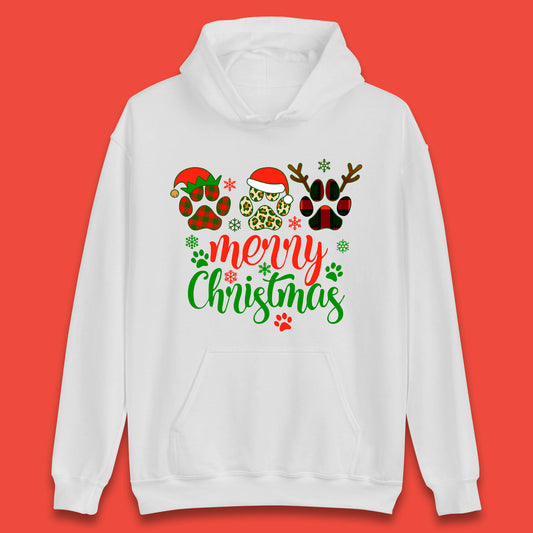 dog & cat paws christmas hoodie