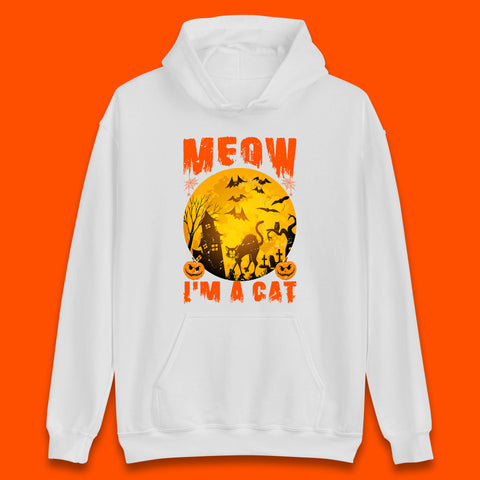 Meow I'm A Cat Halloween Black Cat Horror Scary Haunted House Unisex Hoodie