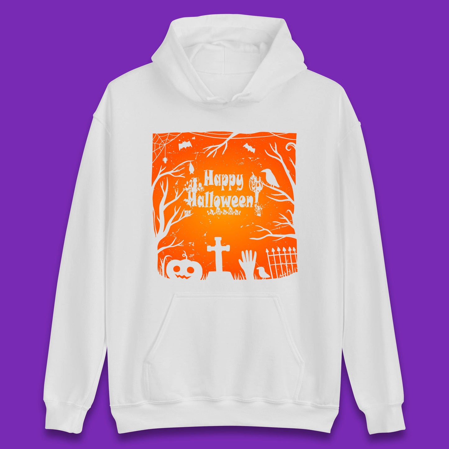 Happy Halloween Witch Hand Cross Sign Scary Pumpin Spooky Terrific Halloween Night Unisex Hoodie