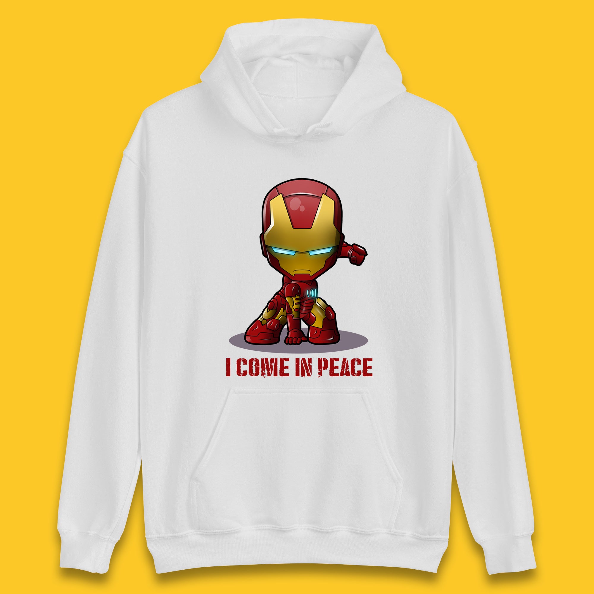 I Come In Peace Marvel Avenger Movie Character Iron Man Superheros Ironman Costume Superheros Unisex Hoodie