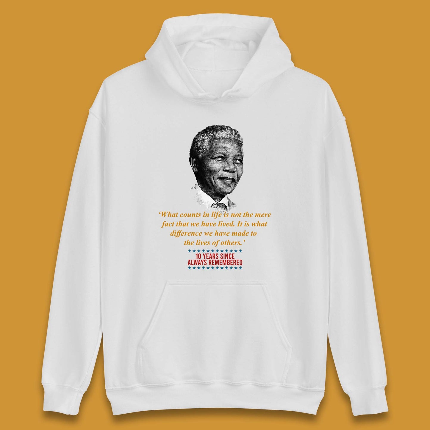 10 Years Since Always Remember Nelson Mandela  Unisex Hoodie