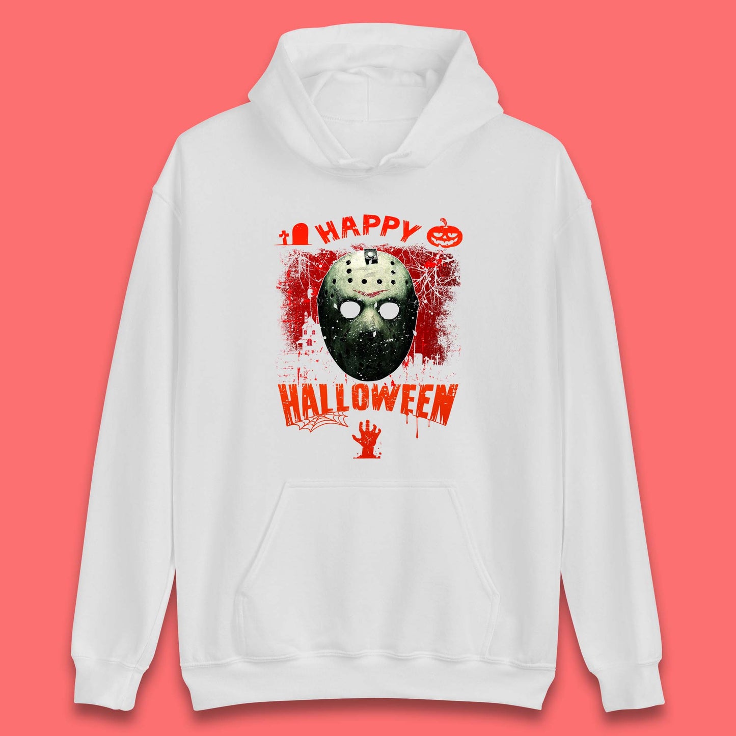 Happy Halloween Jason Voorhees Face Mask Halloween Friday The 13th Horror Movie Unisex Hoodie