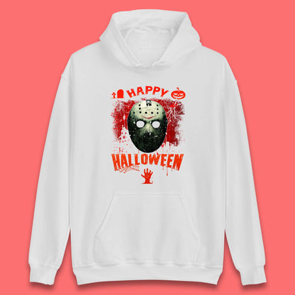 Happy Halloween Jason Voorhees Face Mask Halloween Friday The 13th Horror Movie Unisex Hoodie
