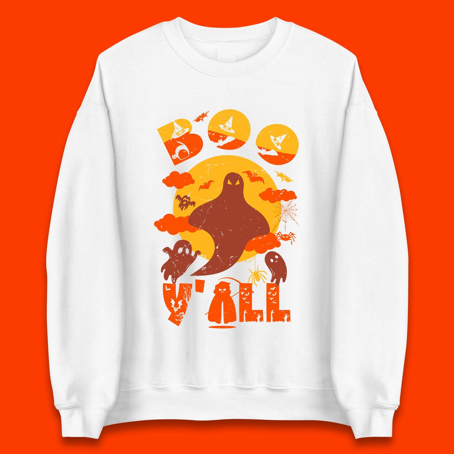 Halloween Boo Y'all Hey Boo Funny Spooky Halloween Party Unisex Sweatshirt