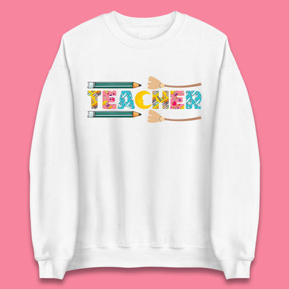 Halloween Teacher Spooky Teacher Ghost Halloween School Unisex Sweatshirt