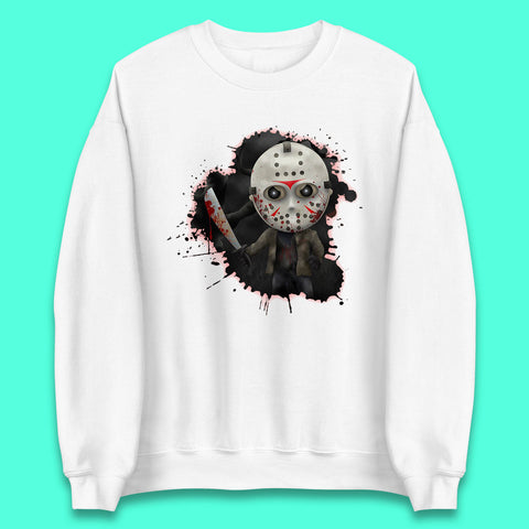 Chibi Jason Voorhees Holding Bloody Knife Halloween Friday The 13th Horror Movie Character Unisex Sweatshirt