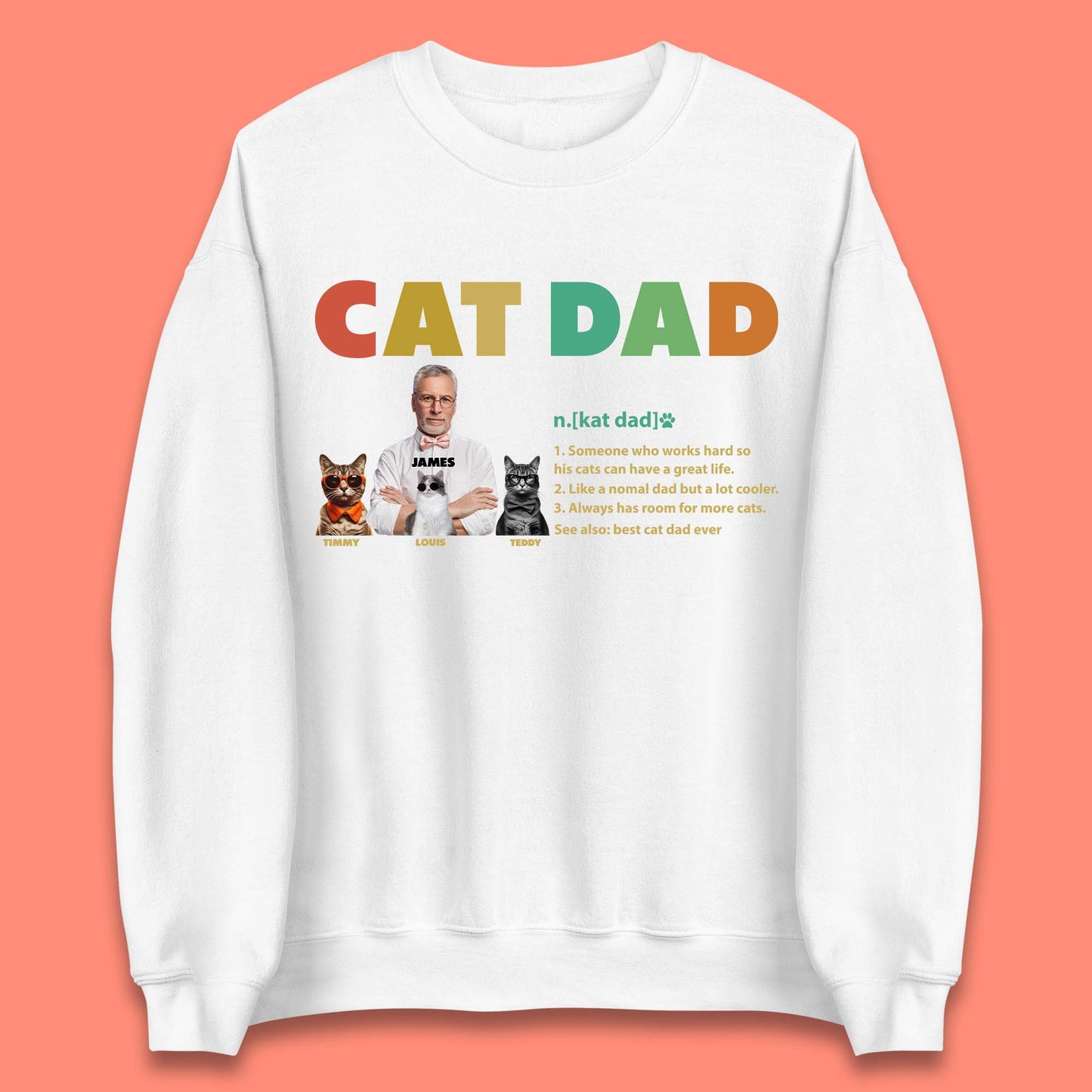 Personalised Cat Dad Unisex Sweatshirt