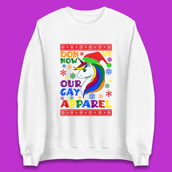 LGBT Rainbow Unicorn Christmas Unisex Sweatshirt