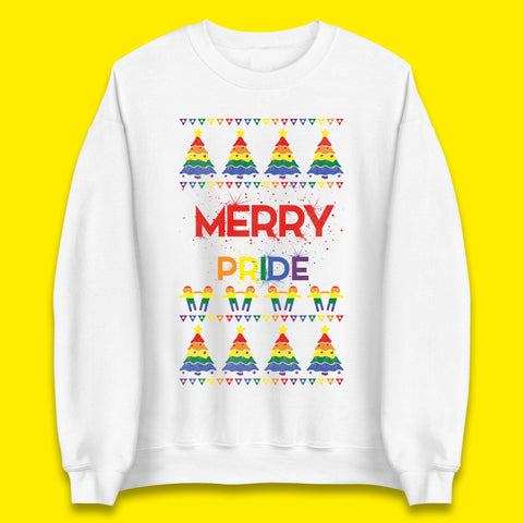 Merry Pride Christmas Trees Unisex Sweatshirt
