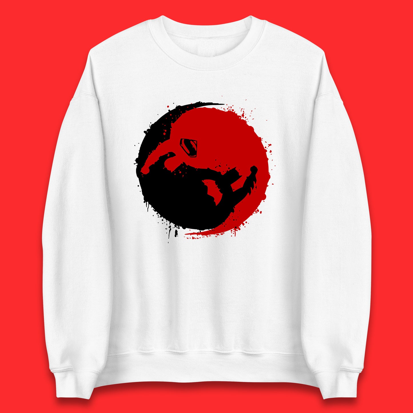 Dc Comics American Superheros Superman And Batman Fictional Movie Character Anime Yin Yang Spoof Unisex Sweatshirt