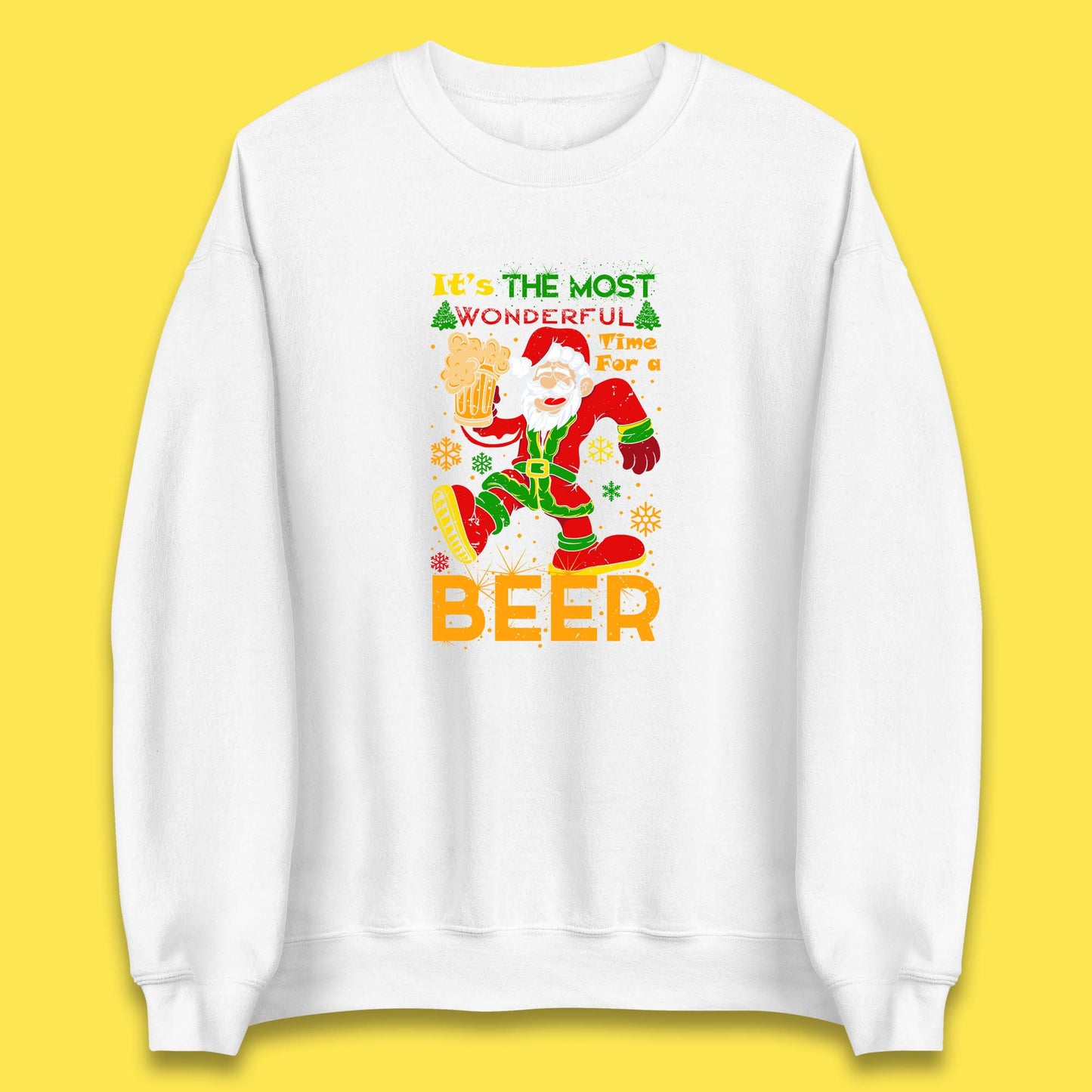 santa drink beer sweatshirt