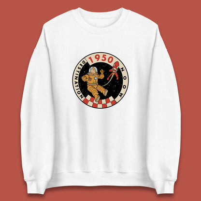 Destination Moon 1950 Astronaut Tintin The Lunar Rocket Retro Comic Space Adventure Unisex Sweatshirt
