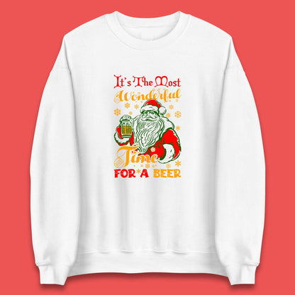 santa drinking beer sweatshirt