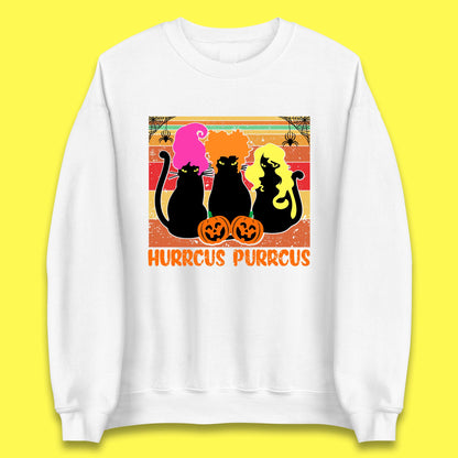 Vintage Halloween Witches Hurrcus Purrucs Scary Cat Horror Pumpkin Faces Hocus Pocus Halloween Costume Unisex Sweatshirt