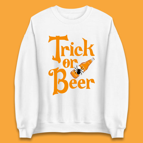 Trick Or Beer Halloween Drinking Beer Lover Drinker Halloween Party Unisex Sweatshirt