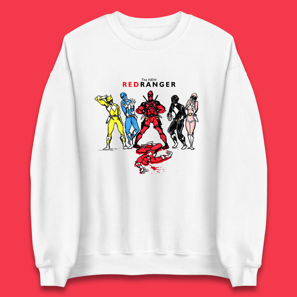 The New Red Ranger Deadpool (Marvel Comics) Vs Red Ranger (Power Rangers) Superhero Unisex Sweatshirt