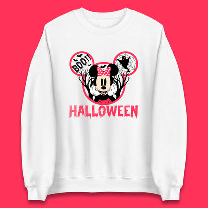 Disney Halloween Mickey Mouse Minnie Mouse Boo Ghost Horror Scary Disneyland Trip Unisex Sweatshirt