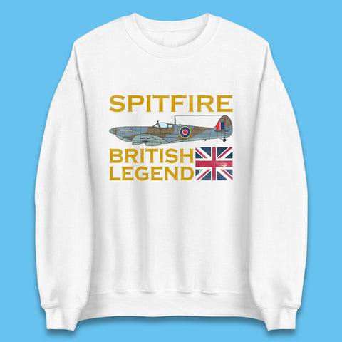 Supermarine Spitfire British Legend Fighter Aircraft Royal Air Force Spitfire WW2 Remembrance Day Unisex Sweatshirt