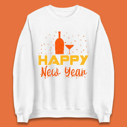 Happy New Year Wine Drinking Unisex Sweatshirt