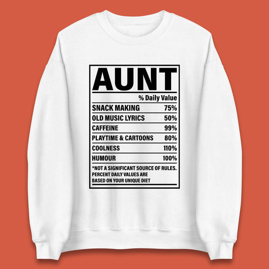 Aunt Nutrition Fact Unisex Sweatshirt